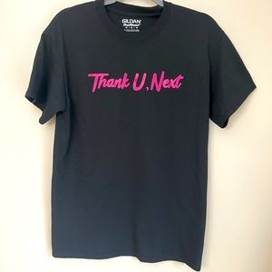 Ariana Grande Thank U‎ Next Black Pink Graphic T-Shirt Medium Gildan DryBlend